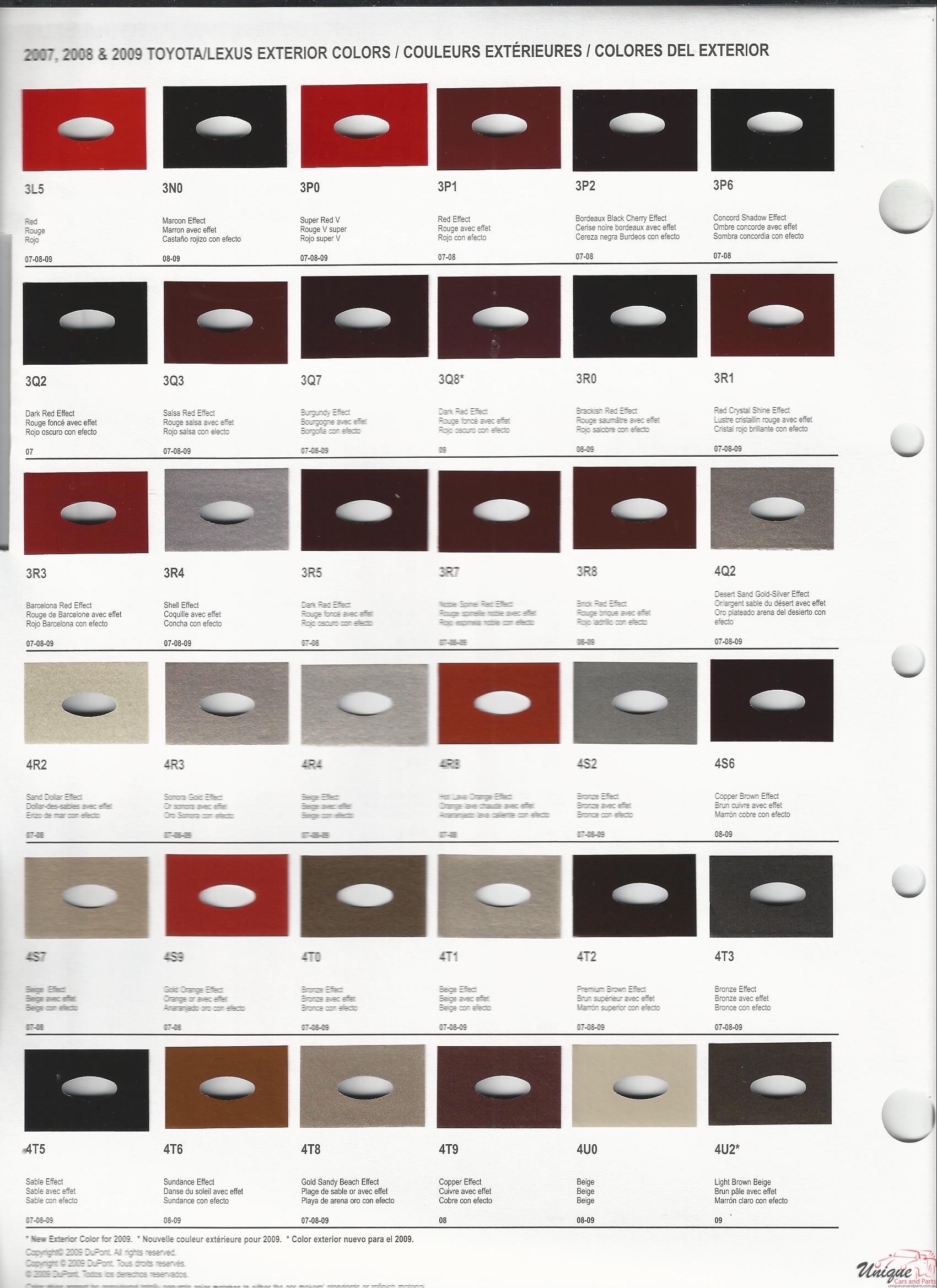 2007 Toyota-1 Paint Charts